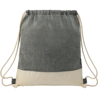 Printwear Split Recycled Cotton Drawstring Bag (Natural/Black)