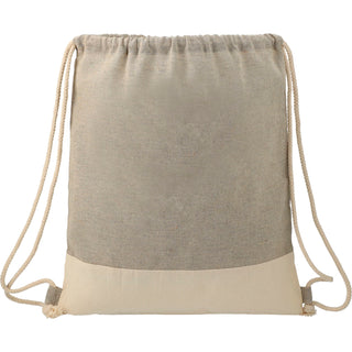 Printwear Split Recycled Cotton Drawstring Bag (Natural/Gray)