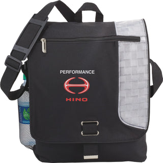 Printwear Gridlock Vertical 15" Computer Messenger Bag (Black)