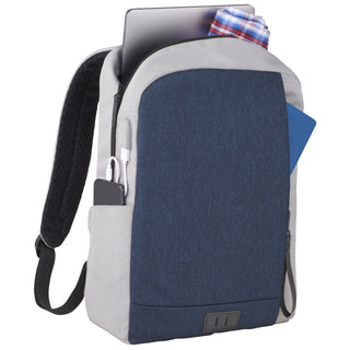 Printwear NBN Whitby Slim 15" Computer Backpack w/ USB Port (Navy/Gray)