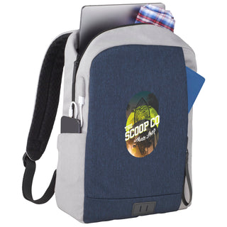 Printwear NBN Whitby Slim 15" Computer Backpack w/ USB Port (Navy/Gray)