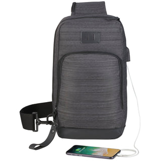 Printwear NBN Whitby Sling w/ USB Port (Charcoal)