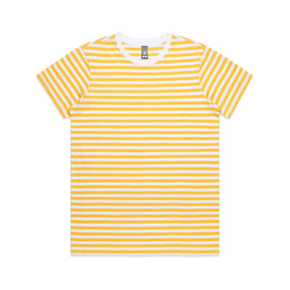 AS Colour Womens Maple Stripe Tee (White/Yellow)