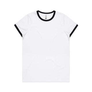 AS Colour Womens Maple Ringer Tee (White/Black)