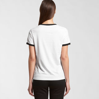 AS Colour Womens Maple Ringer Tee (White/Black)