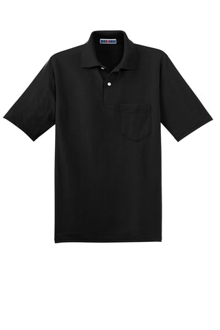 Jerzees SpotShield 5.4-Ounce Jersey Knit Sport Shirt with Pocket (Black)