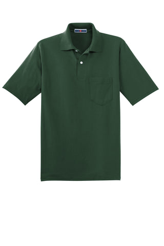 Jerzees SpotShield 5.4-Ounce Jersey Knit Sport Shirt with Pocket (Forest Green)