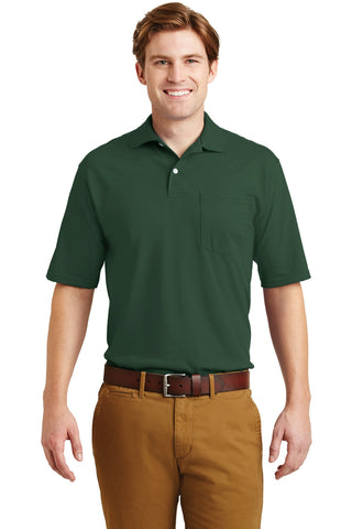 Jerzees SpotShield 5.4-Ounce Jersey Knit Sport Shirt with Pocket (Forest Green)