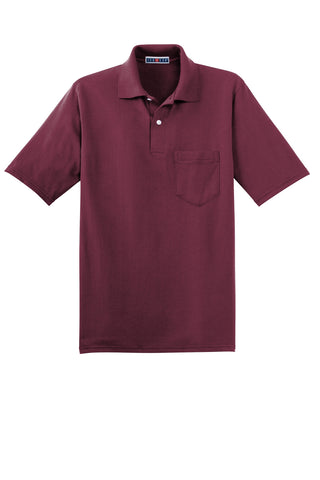 Jerzees SpotShield 5.4-Ounce Jersey Knit Sport Shirt with Pocket (Maroon)