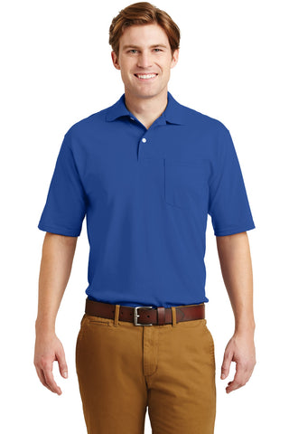 Jerzees SpotShield 5.4-Ounce Jersey Knit Sport Shirt with Pocket (Royal)