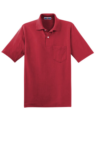 Jerzees SpotShield 5.4-Ounce Jersey Knit Sport Shirt with Pocket (True Red)