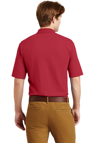 Jerzees SpotShield 5.4-Ounce Jersey Knit Sport Shirt with Pocket (True Red)