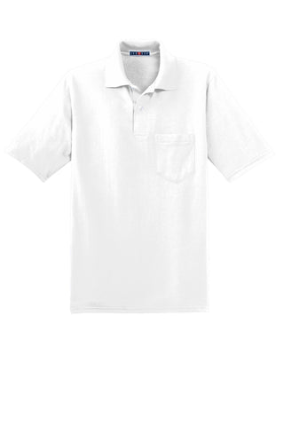 Jerzees SpotShield 5.4-Ounce Jersey Knit Sport Shirt with Pocket (White)