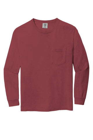 COMFORT COLORS Heavyweight Ring Spun Long Sleeve Pocket Tee (Brick)