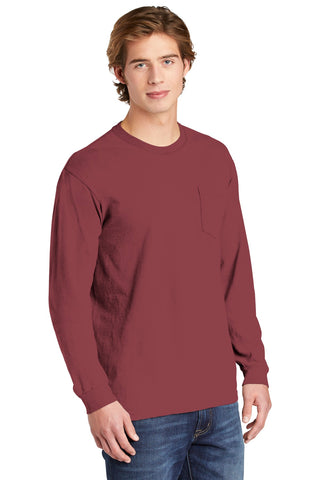 COMFORT COLORS Heavyweight Ring Spun Long Sleeve Pocket Tee (Brick)