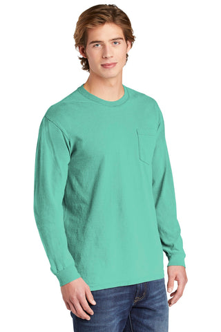 COMFORT COLORS Heavyweight Ring Spun Long Sleeve Pocket Tee (Chalky Mint)