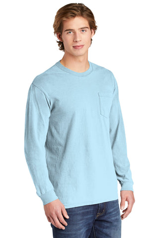 COMFORT COLORS Heavyweight Ring Spun Long Sleeve Pocket Tee (Chambray)