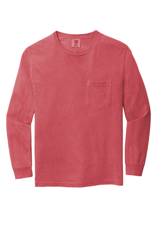 COMFORT COLORS Heavyweight Ring Spun Long Sleeve Pocket Tee (Crimson)