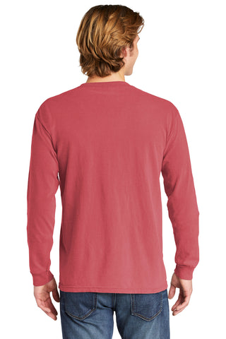 COMFORT COLORS Heavyweight Ring Spun Long Sleeve Pocket Tee (Crimson)