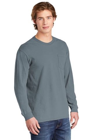 COMFORT COLORS Heavyweight Ring Spun Long Sleeve Pocket Tee (Granite)