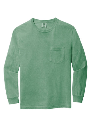 COMFORT COLORS Heavyweight Ring Spun Long Sleeve Pocket Tee (Light Green)