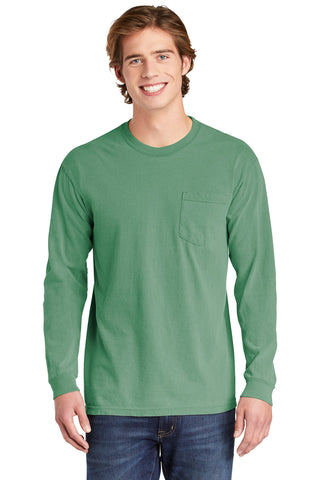 COMFORT COLORS Heavyweight Ring Spun Long Sleeve Pocket Tee (Light Green)