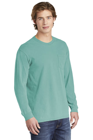 COMFORT COLORS Heavyweight Ring Spun Long Sleeve Pocket Tee (Seafoam)