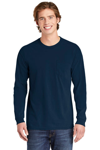 COMFORT COLORS Heavyweight Ring Spun Long Sleeve Pocket Tee (True Navy)