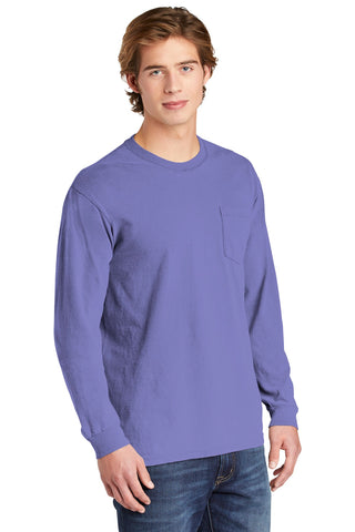 COMFORT COLORS Heavyweight Ring Spun Long Sleeve Pocket Tee (Violet)