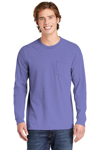 COMFORT COLORS Heavyweight Ring Spun Long Sleeve Pocket Tee (Violet)