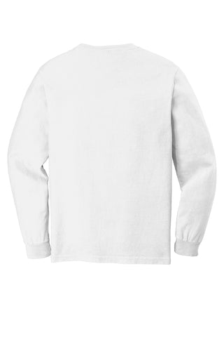 COMFORT COLORS Heavyweight Ring Spun Long Sleeve Pocket Tee (White)