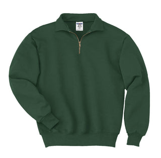 Jerzees Super Sweats NuBlend 1/4-Zip Sweatshirt with Cadet Collar (Forest Green)