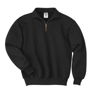 Jerzees Super Sweats NuBlend 1/4-Zip Sweatshirt with Cadet Collar (Black)