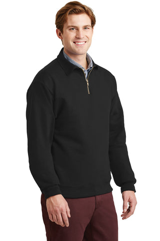 Jerzees Super Sweats NuBlend 1/4-Zip Sweatshirt with Cadet Collar (Black)