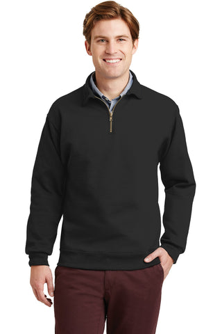 Jerzees Super Sweats NuBlend 1/4-Zip Sweatshirt with Cadet Collar (Black)