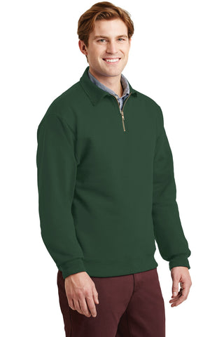 Jerzees Super Sweats NuBlend 1/4-Zip Sweatshirt with Cadet Collar (Forest Green)