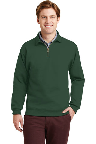 Jerzees Super Sweats NuBlend 1/4-Zip Sweatshirt with Cadet Collar (Forest Green)