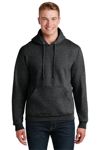 Jerzees Super Sweats NuBlend Pullover Hooded Sweatshirt (Black Heather)