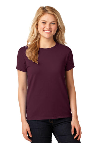 Gildan Ladies Heavy Cotton 100% Cotton T-Shirt (Maroon)