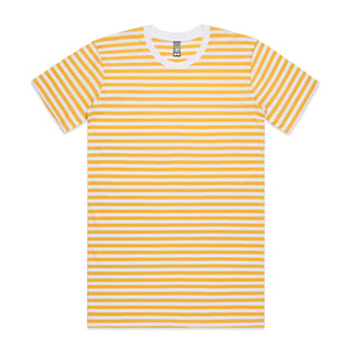 AS Colour Mens Staple Stripe Tee (White/Yellow)