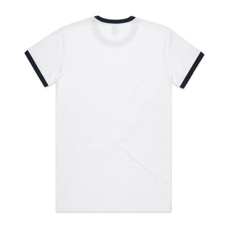 AS Colour Mens Staple Ringer Tee (White/Navy)