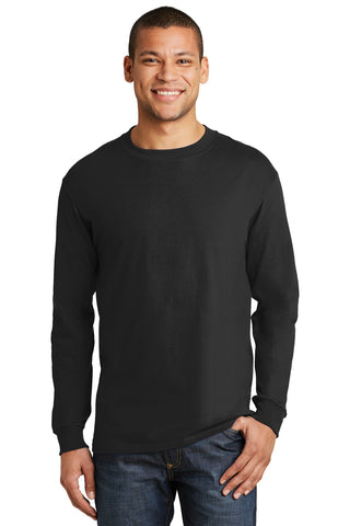 Hanes Beefy-T 100% Cotton Long Sleeve T-Shirt (Black)
