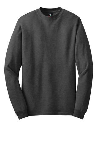 Hanes Beefy-T 100% Cotton Long Sleeve T-Shirt (Charcoal Heather)