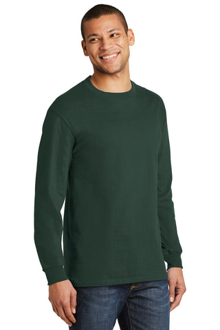 Hanes Beefy-T 100% Cotton Long Sleeve T-Shirt (Deep Forest)