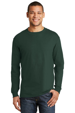 Hanes Beefy-T 100% Cotton Long Sleeve T-Shirt (Deep Forest)