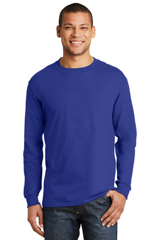 Hanes Beefy-T 100% Cotton Long Sleeve T-Shirt (Deep Royal)