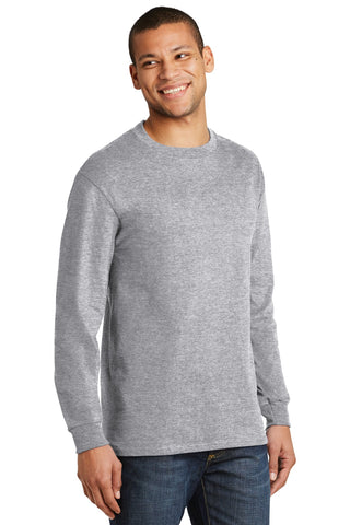 Hanes Beefy-T 100% Cotton Long Sleeve T-Shirt (Light Steel**)