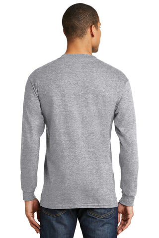 Hanes Beefy-T 100% Cotton Long Sleeve T-Shirt (Light Steel**)