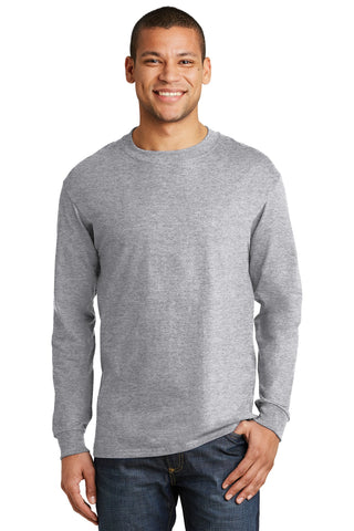 Hanes Beefy-T 100% Cotton Long Sleeve T-Shirt (Light Steel**)