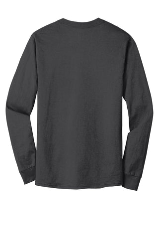 Hanes Beefy-T 100% Cotton Long Sleeve T-Shirt (Smoke Gray)